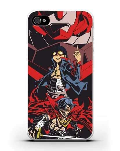 Чехол аниме Гуррен Лаганн (Gurren Lagann) Камина и Симон силиконовый для iPhone 4/4s