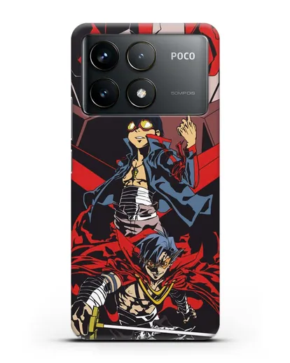 Чехол аниме Гуррен Лаганн (Gurren Lagann) Камина и Симон силиконовый для Xiaomi Poco F6 Pro