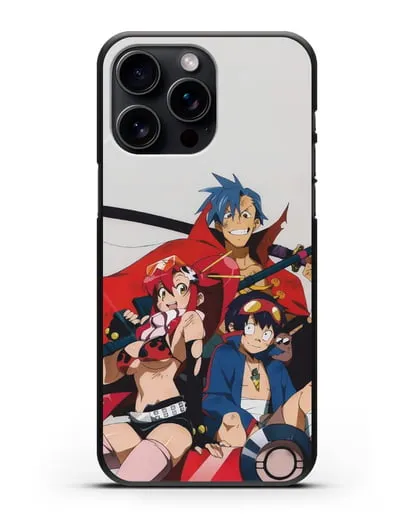 Чехол аниме Гуррен лаганн (Gurren Lagann) обложка аниме силиконовый для iPhone 15 Pro Max