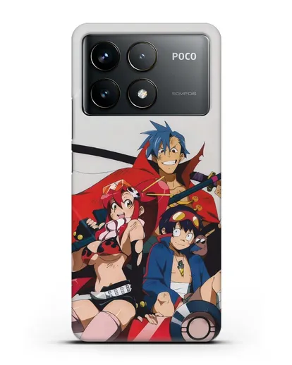 Чехол аниме Гуррен лаганн (Gurren Lagann) обложка аниме силиконовый для Xiaomi Poco F6 Pro