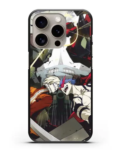 Чехол аниме Гуррен Лаганн (Gurren Lagann) последняя битва силиконовый для iPhone 15 Pro