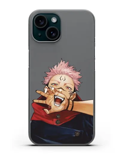Чехол аниме Магическая битва (Jujutsu Kaisen) Джуджатсу Кайсен Дзюго Юдзи Итадори силиконовый для iPhone 15