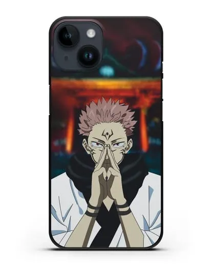 Чехол аниме Магическая битва (Jujutsu Kaisen) Джуджатсу Кайсен Дзюго Рёмен Сукуна силиконовый для iPhone 14