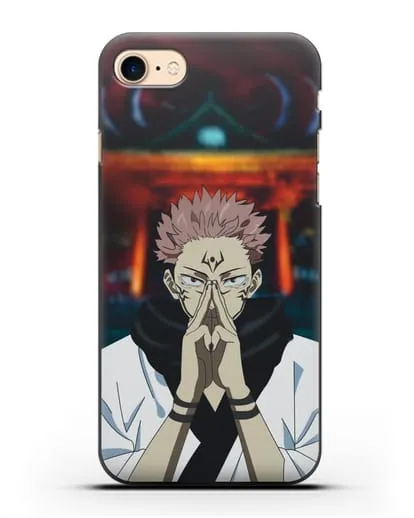 Чехол аниме Магическая битва (Jujutsu Kaisen) Джуджатсу Кайсен Дзюго Рёмен Сукуна силиконовый для iPhone 8