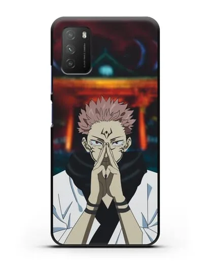 Чехол аниме Магическая битва (Jujutsu Kaisen) Джуджатсу Кайсен Дзюго Рёмен Сукуна силиконовый для Xiaomi Poco M3
