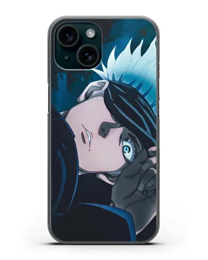 Чехол аниме Магическая битва (Jujutsu Kaisen) Джуджатсу Кайсен Дзюго Сатору Годжо силиконовый для iPhone 15