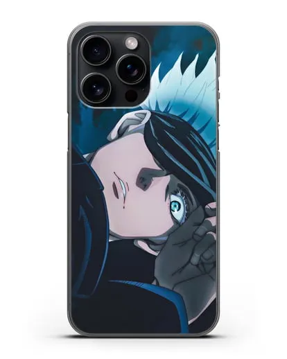 Чехол аниме Магическая битва (Jujutsu Kaisen) Джуджатсу Кайсен Дзюго Сатору Годжо силиконовый для iPhone 15 Pro Max