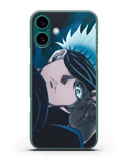 Чехол аниме Магическая битва (Jujutsu Kaisen) Джуджатсу Кайсен Дзюго Сатору Годжо силиконовый для iPhone 16 Plus