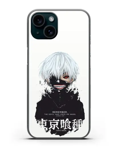 Чехол аниме Токийский гуль (Tokyo Ghoul) Кен Канеки постер силиконовый для iPhone 15