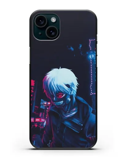 Чехол аниме Токийский гуль (Tokyo Ghoul) Кен Канеки арт силиконовый для iPhone 15 Plus