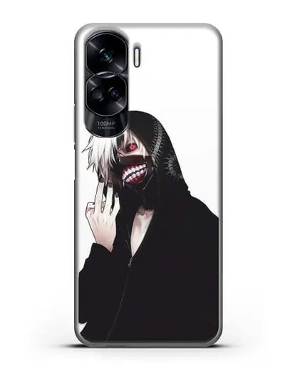Чехол аниме Токийский гуль (Tokyo Ghoul) Кен Канеки в капюшоне силиконовый для Honor 90 Lite