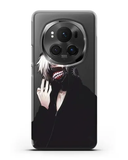 Чехол аниме Токийский гуль (Tokyo Ghoul) Кен Канеки в капюшоне силиконовый для Honor Magic 6 Pro