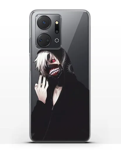 Чехол аниме Токийский гуль (Tokyo Ghoul) Кен Канеки в капюшоне силиконовый для Honor X7a