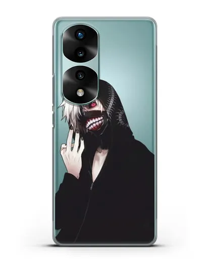 Чехол аниме Токийский гуль (Tokyo Ghoul) Кен Канеки в капюшоне силиконовый для Honor 70 Pro
