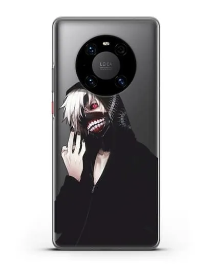 Чехол аниме Токийский гуль (Tokyo Ghoul) Кен Канеки в капюшоне силиконовый для Huawei Mate 40 Pro