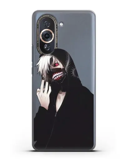 Чехол аниме Токийский гуль (Tokyo Ghoul) Кен Канеки в капюшоне силиконовый для Huawei Nova 10 Pro