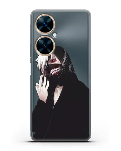 Чехол аниме Токийский гуль (Tokyo Ghoul) Кен Канеки в капюшоне силиконовый для Huawei Nova 11i