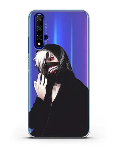 Чехол аниме Токийский гуль (Tokyo Ghoul) Кен Канеки в капюшоне силиконовый для Huawei Nova 5T