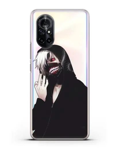 Чехол аниме Токийский гуль (Tokyo Ghoul) Кен Канеки в капюшоне силиконовый для Huawei Nova 8