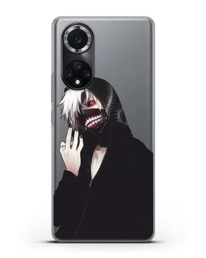 Чехол аниме Токийский гуль (Tokyo Ghoul) Кен Канеки в капюшоне силиконовый для Huawei Nova 9