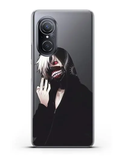 Чехол аниме Токийский гуль (Tokyo Ghoul) Кен Канеки в капюшоне силиконовый для Huawei Nova 9 SE