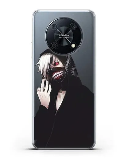 Чехол аниме Токийский гуль (Tokyo Ghoul) Кен Канеки в капюшоне силиконовый для Huawei Nova Y90