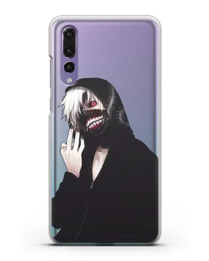 Чехол аниме Токийский гуль (Tokyo Ghoul) Кен Канеки в капюшоне силиконовый для Huawei P20 Pro