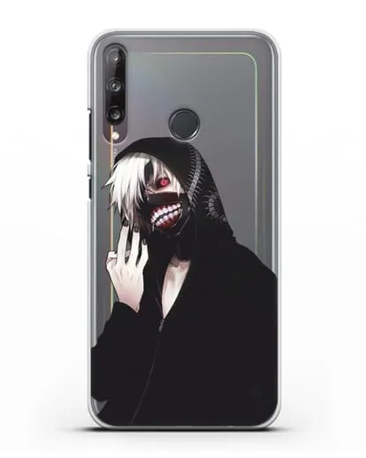 Чехол аниме Токийский гуль (Tokyo Ghoul) Кен Канеки в капюшоне силиконовый для Huawei P40 lite E
