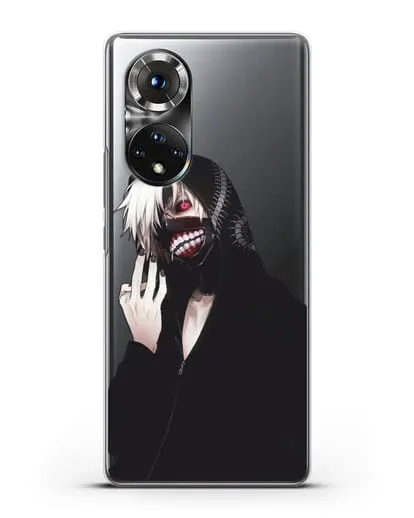 Чехол аниме Токийский гуль (Tokyo Ghoul) Кен Канеки в капюшоне силиконовый для Huawei P50