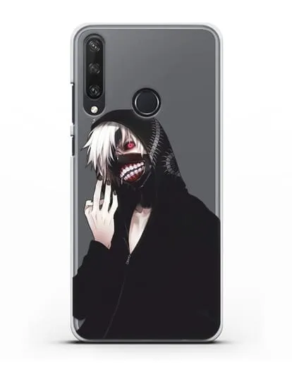 Чехол аниме Токийский гуль (Tokyo Ghoul) Кен Канеки в капюшоне силиконовый для Huawei Y6P