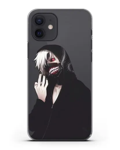 Чехол аниме Токийский гуль (Tokyo Ghoul) Кен Канеки в капюшоне силиконовый для iPhone 12