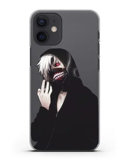 Чехол аниме Токийский гуль (Tokyo Ghoul) Кен Канеки в капюшоне силиконовый для iPhone 12 mini