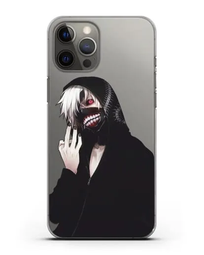 Чехол аниме Токийский гуль (Tokyo Ghoul) Кен Канеки в капюшоне силиконовый для iPhone 12 Pro Max