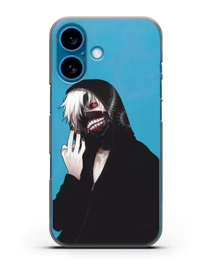 Чехол аниме Токийский гуль (Tokyo Ghoul) Кен Канеки в капюшоне силиконовый для iPhone 16