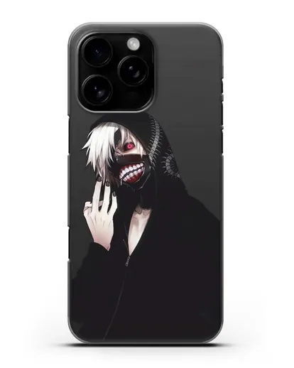 Чехол аниме Токийский гуль (Tokyo Ghoul) Кен Канеки в капюшоне силиконовый для iPhone 16 Pro Max