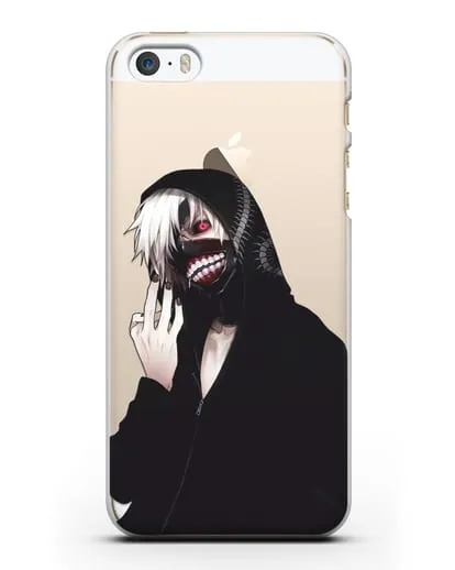 Чехол аниме Токийский гуль (Tokyo Ghoul) Кен Канеки в капюшоне силиконовый для iPhone 5/5s/SE