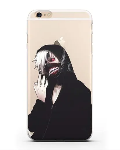 Чехол аниме Токийский гуль (Tokyo Ghoul) Кен Канеки в капюшоне силиконовый для iPhone 6s Plus