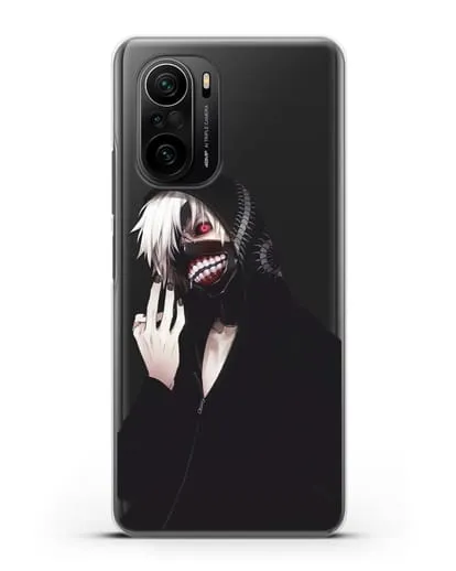 Чехол аниме Токийский гуль (Tokyo Ghoul) Кен Канеки в капюшоне силиконовый для Xiaomi Poco F3