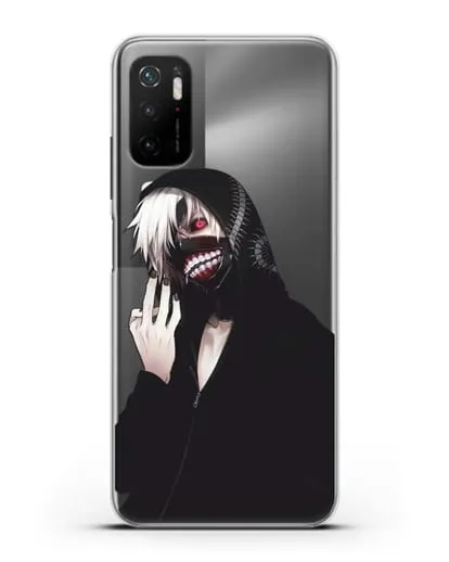 Чехол аниме Токийский гуль (Tokyo Ghoul) Кен Канеки в капюшоне силиконовый для Xiaomi Poco M3 Pro