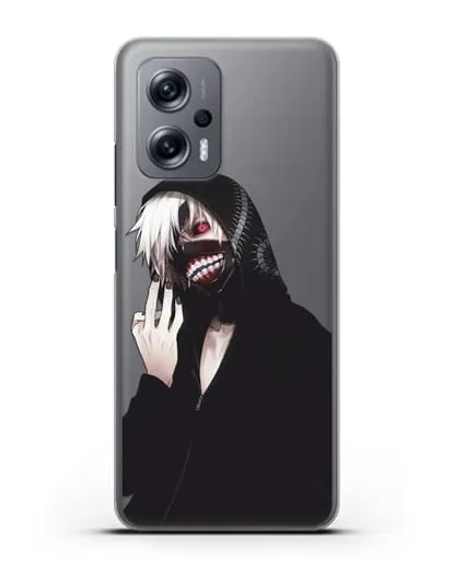 Чехол аниме Токийский гуль (Tokyo Ghoul) Кен Канеки в капюшоне силиконовый для Xiaomi Poco X4 GT