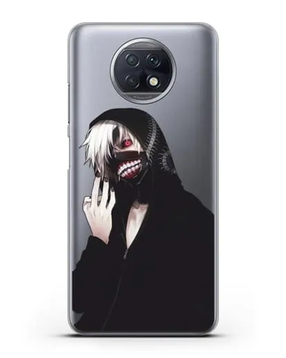 Чехол аниме Токийский гуль (Tokyo Ghoul) Кен Канеки в капюшоне силиконовый для Xiaomi Redmi Note 9T