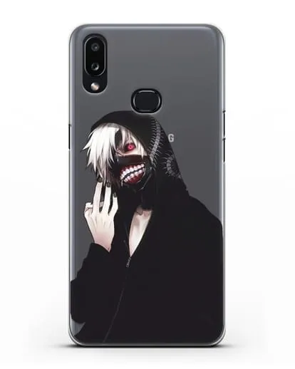 Чехол аниме Токийский гуль (Tokyo Ghoul) Кен Канеки в капюшоне силиконовый для Samsung Galaxy A10s [SM-F107F]