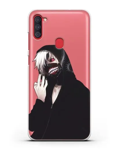 Чехол аниме Токийский гуль (Tokyo Ghoul) Кен Канеки в капюшоне силиконовый для Samsung Galaxy A11 [SM-A115F]