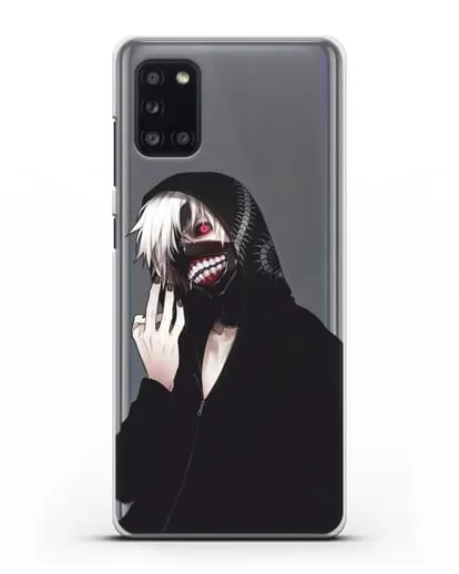Чехол аниме Токийский гуль (Tokyo Ghoul) Кен Канеки в капюшоне силиконовый для Samsung Galaxy A31 [SM-A315F]