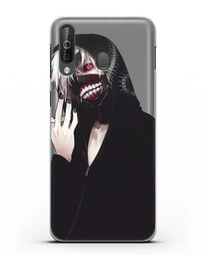 Чехол аниме Токийский гуль (Tokyo Ghoul) Кен Канеки в капюшоне силиконовый для Samsung Galaxy A40s [SM-A507FN]