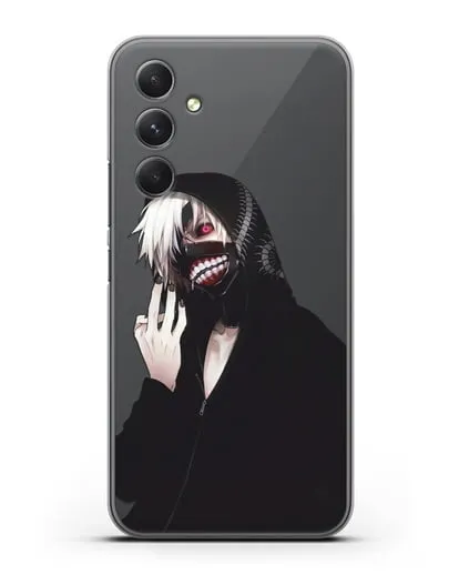 Чехол аниме Токийский гуль (Tokyo Ghoul) Кен Канеки в капюшоне силиконовый для Samsung Galaxy A54 [SM-A536]