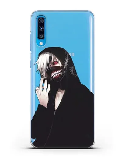 Чехол аниме Токийский гуль (Tokyo Ghoul) Кен Канеки в капюшоне силиконовый для Samsung Galaxy A70 [SM-A705F]