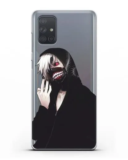 Чехол аниме Токийский гуль (Tokyo Ghoul) Кен Канеки в капюшоне силиконовый для Samsung Galaxy A71 [SM-A715F]