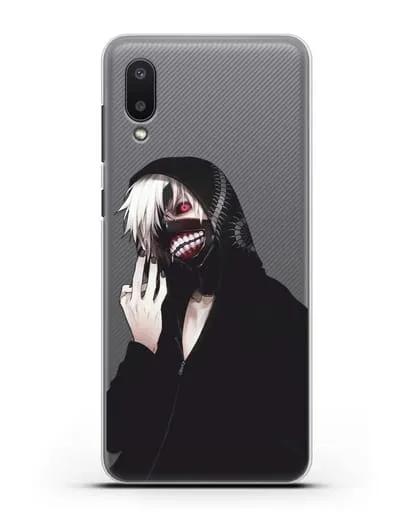 Чехол аниме Токийский гуль (Tokyo Ghoul) Кен Канеки в капюшоне силиконовый для Samsung Galaxy A02 [SM-A022G]
