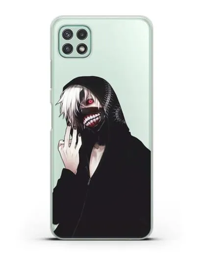 Чехол аниме Токийский гуль (Tokyo Ghoul) Кен Канеки в капюшоне силиконовый для Samsung Galaxy A22 [SM-A225F]